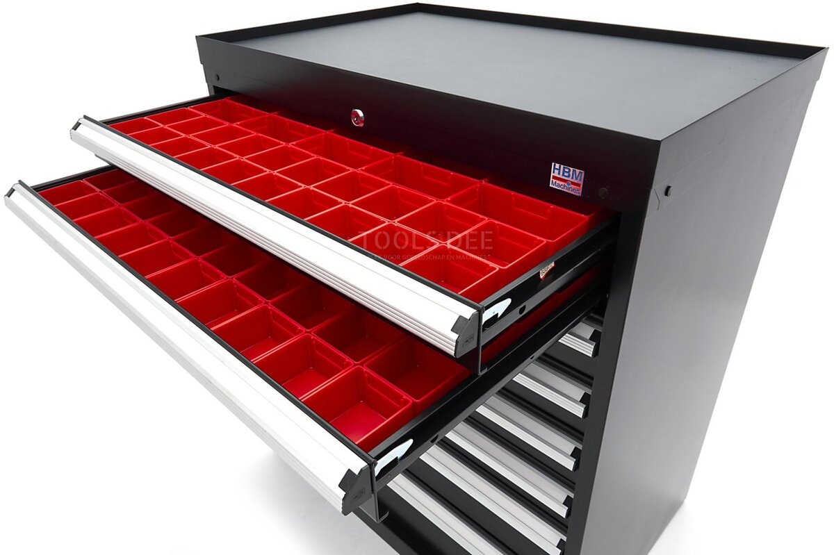 HBM Profi-Werkzeugschrank mit 8 Schubladen, 88 × 58 × 100 cm, schwarz HBM Profi-Werkzeugschrank mit 8 Schubladen, 88 × 58 × 100 cm, schwarz