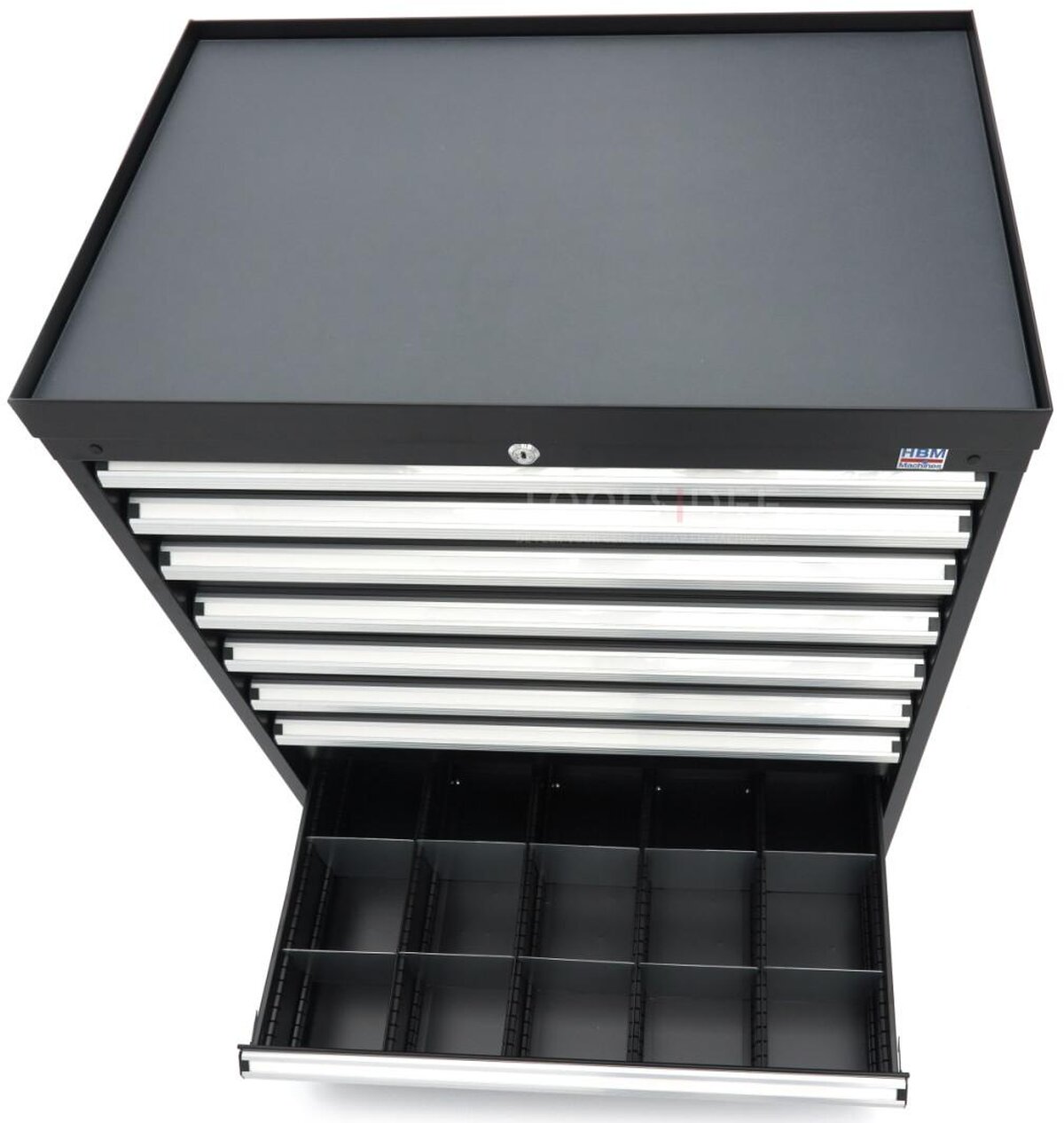 HBM Profi-Werkzeugschrank mit 8 Schubladen, 88 × 58 × 100 cm, schwarz HBM Profi-Werkzeugschrank mit 8 Schubladen, 88 × 58 × 100 cm, schwarz