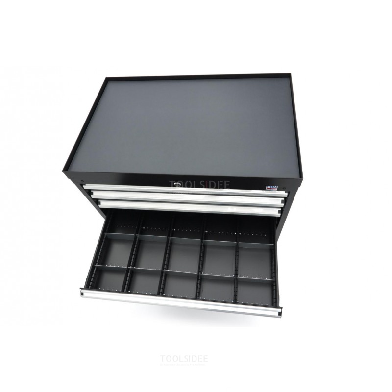 HBM Profi-Werkzeugschrank mit 8 Schubladen, 88 × 58 × 100 cm, schwarz
