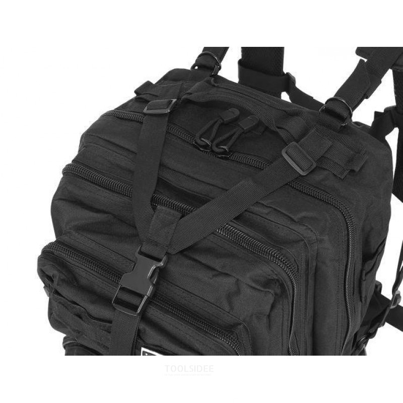 XL militärryggsäck 38 liter, polyester, vattentät. svart.