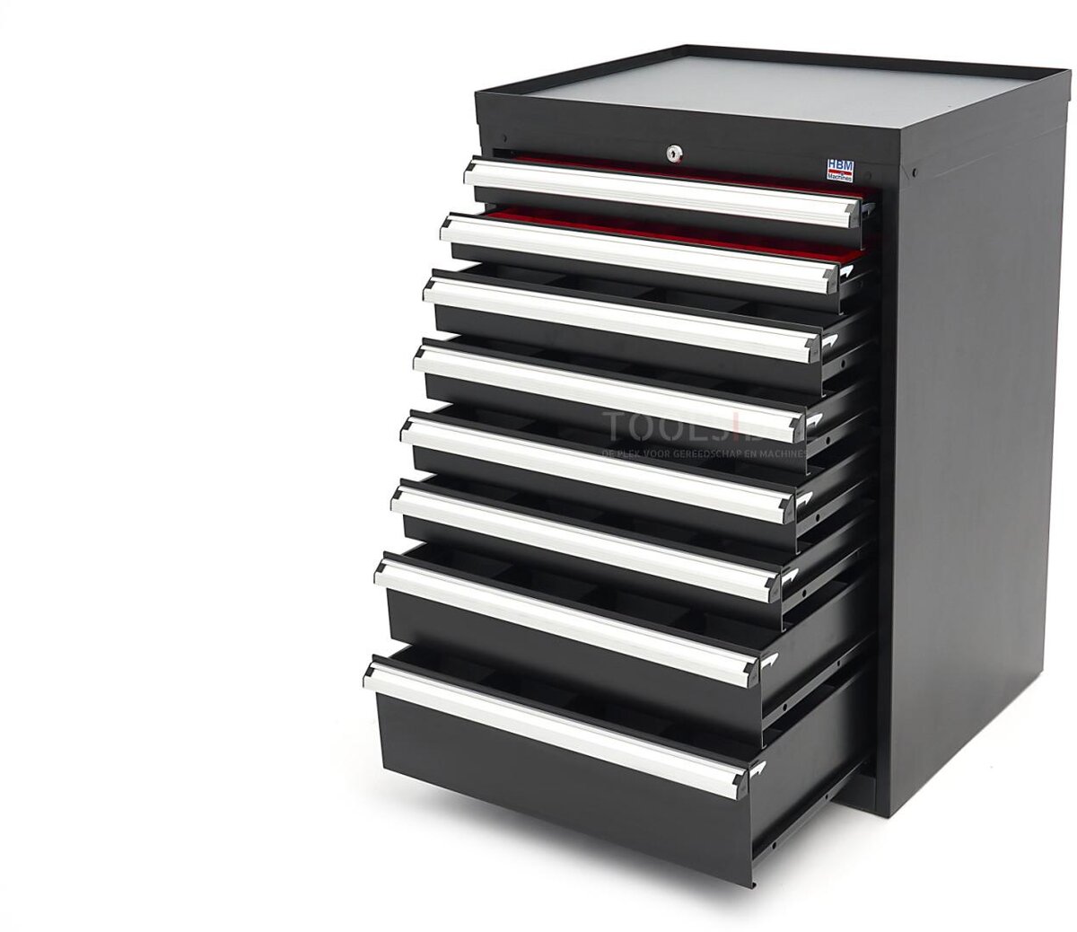 HBM 8 skuffer profi værktøjsskab 72 x 58 x 100 cm sort