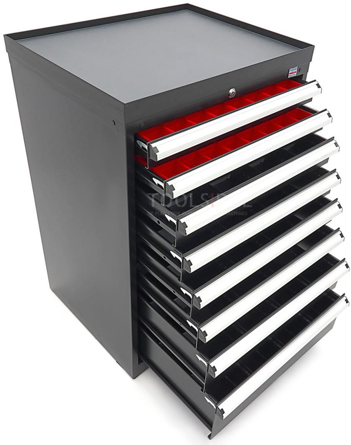 HBM 8 skuffer profi værktøjsskab 72 x 58 x 100 cm sort