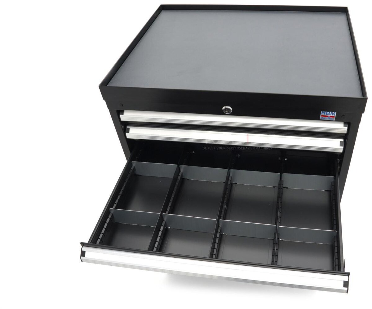 HBM 8 skuffer profi værktøjsskab 72 x 58 x 100 cm sort