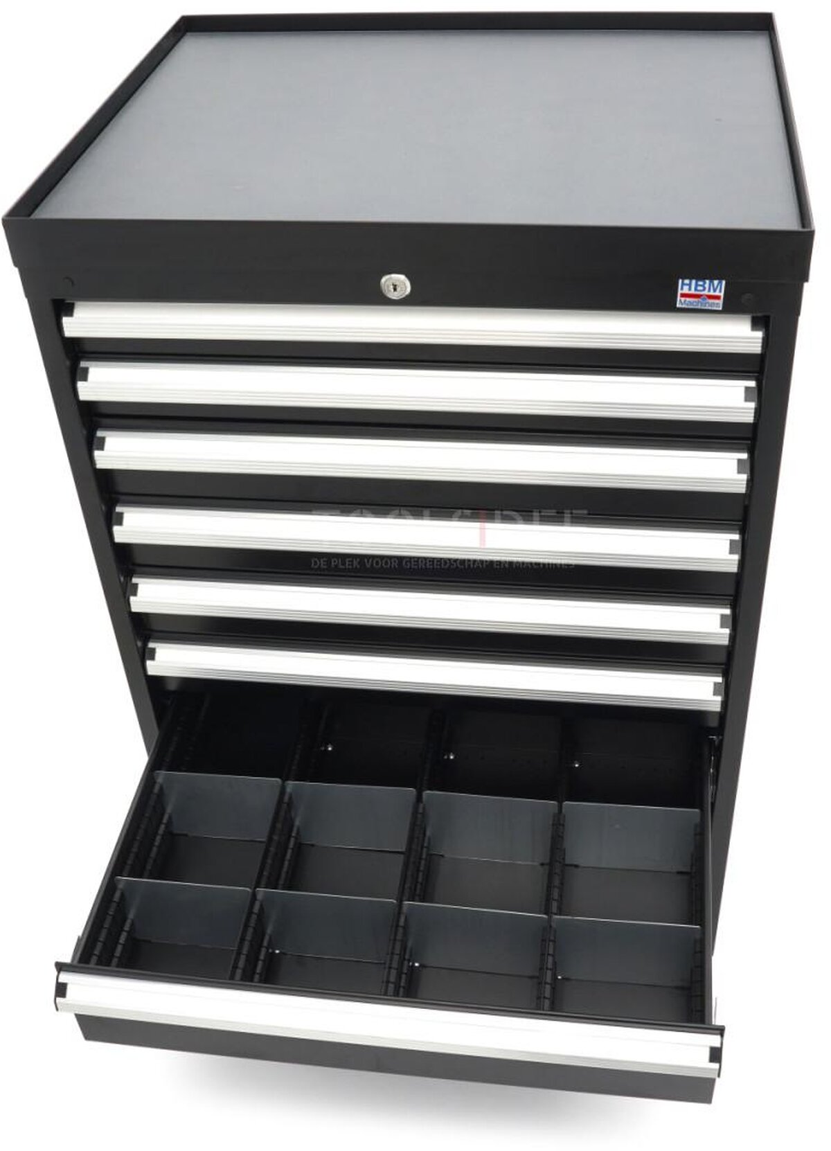 HBM 8 skuffer profi værktøjsskab 72 x 58 x 100 cm sort