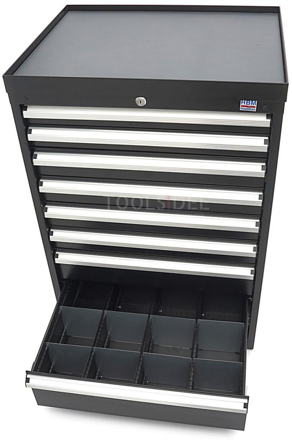 HBM 8 skuffer profi værktøjsskab 72 x 58 x 100 cm sort