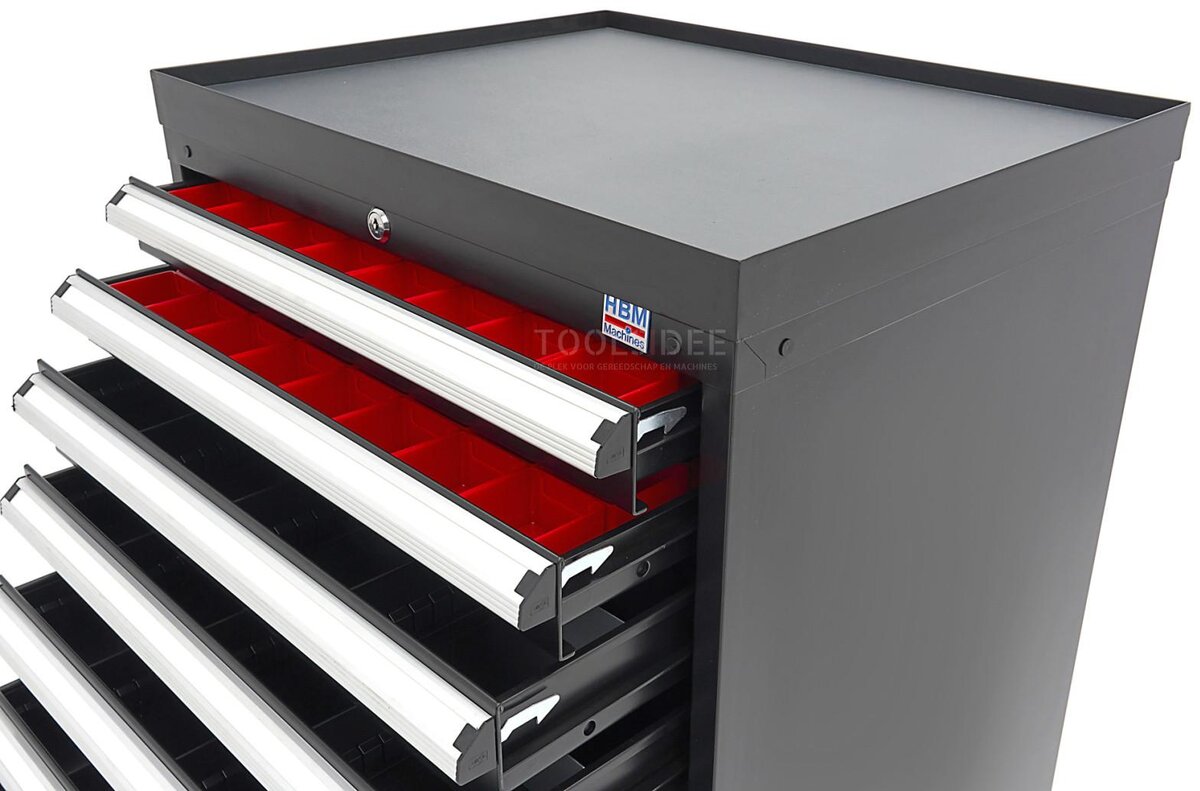 HBM 8 skuffer profi værktøjsskab 72 x 58 x 100 cm sort