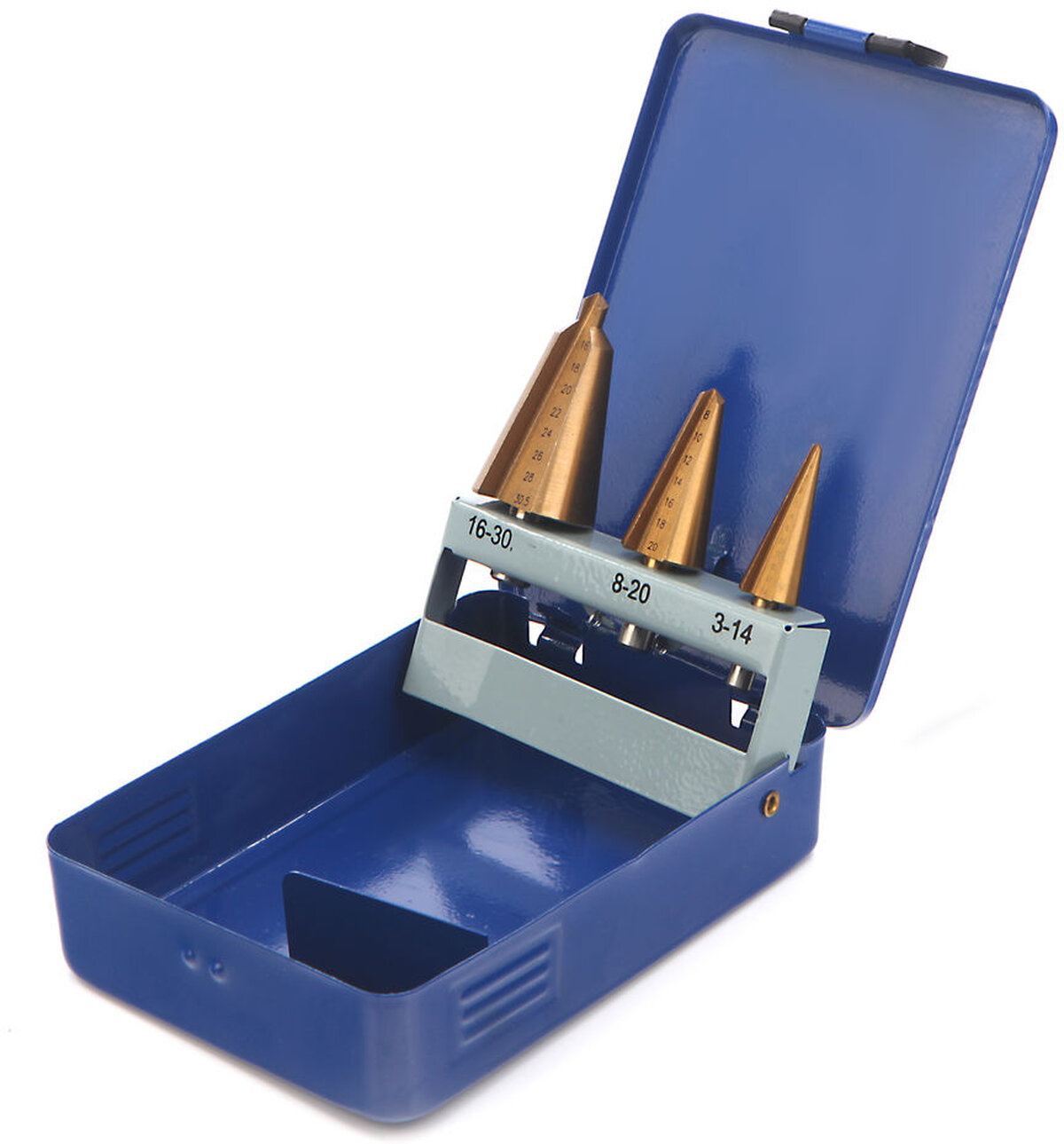 HBM 3-stykke konisk plate boresett med tinnbelegg HBM 3-stykke konisk plate boresett med tinnbelegg