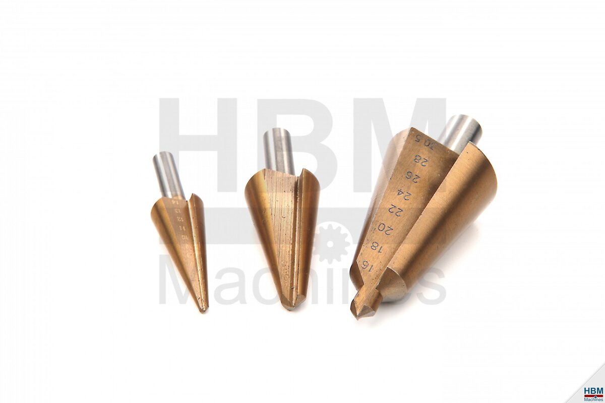 HBM 3-stykke konisk plate boresett med tinnbelegg HBM 3-stykke konisk plate boresett med tinnbelegg