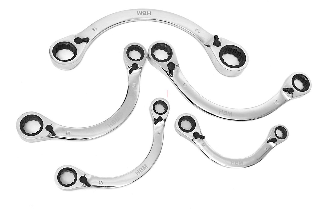 HBM startnøkkelsett, halvmånenøkkelsett 5 deler