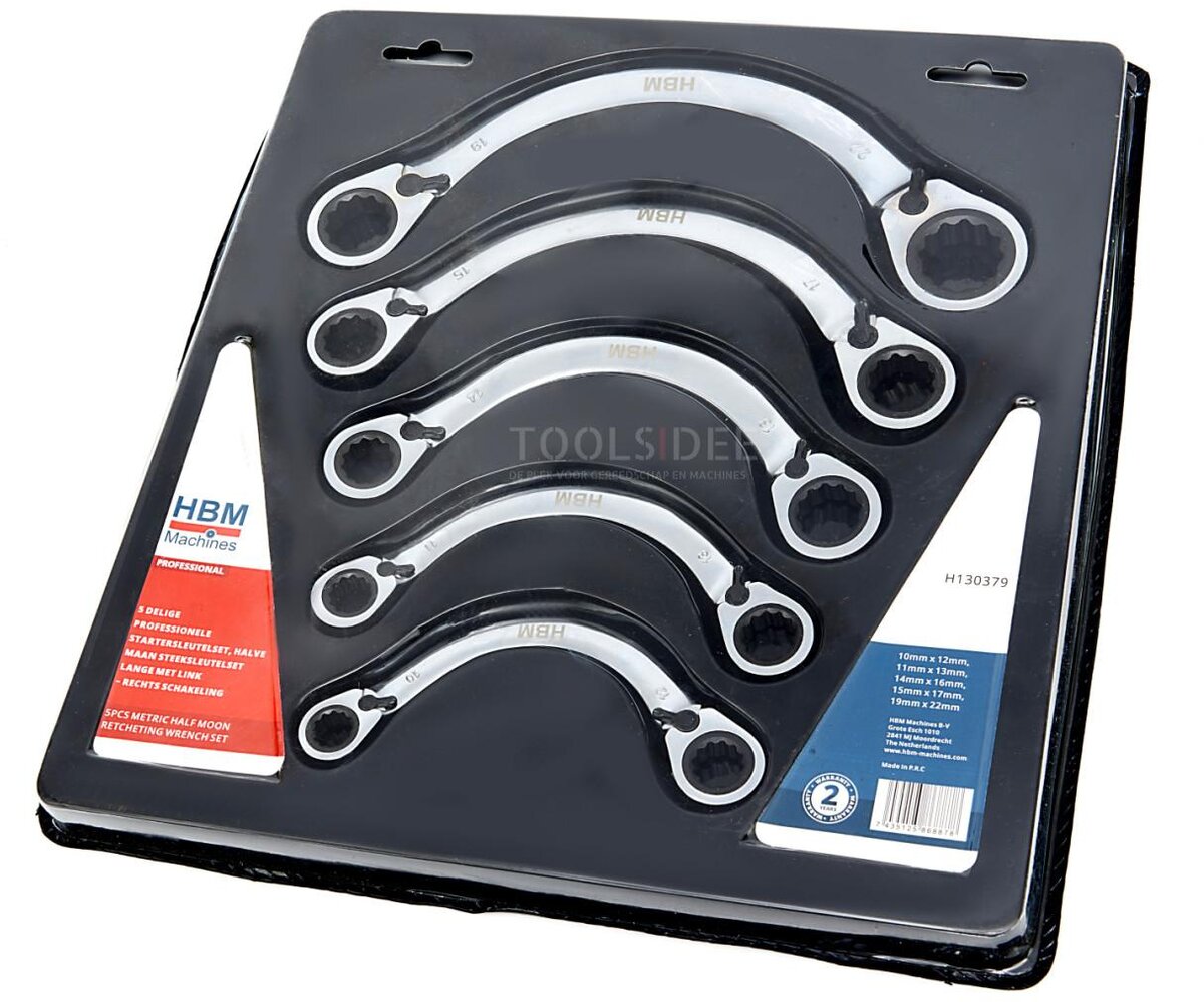 HBM startnøkkelsett, halvmånenøkkelsett 5 deler