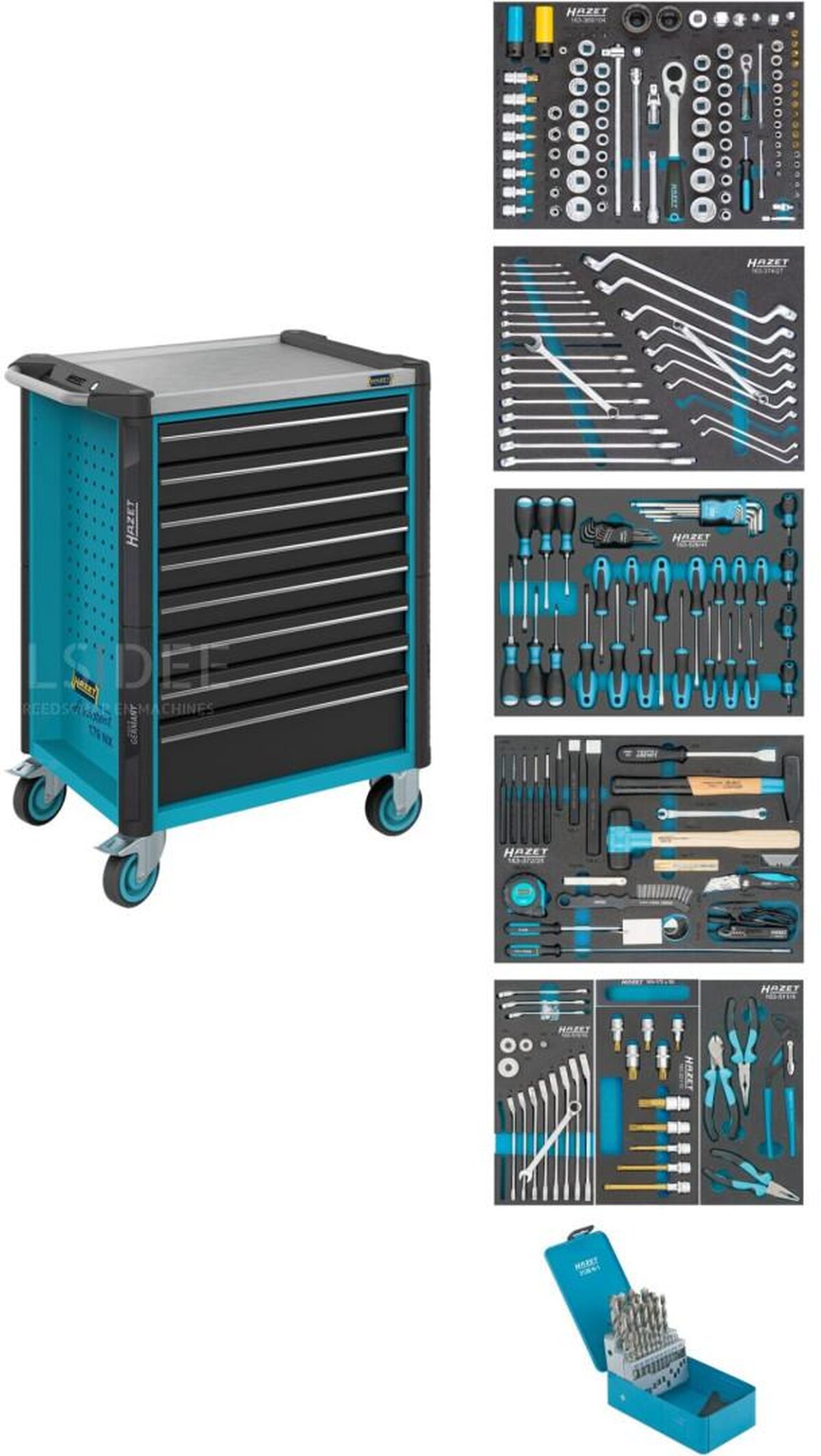 Hazet gefüllter Werkzeugwagen - 252-teilig