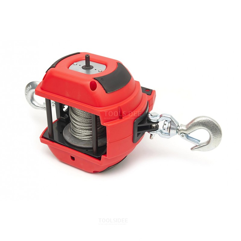 HBM portable winch, hoist and pull hoist drilling machine powered 225 kg red