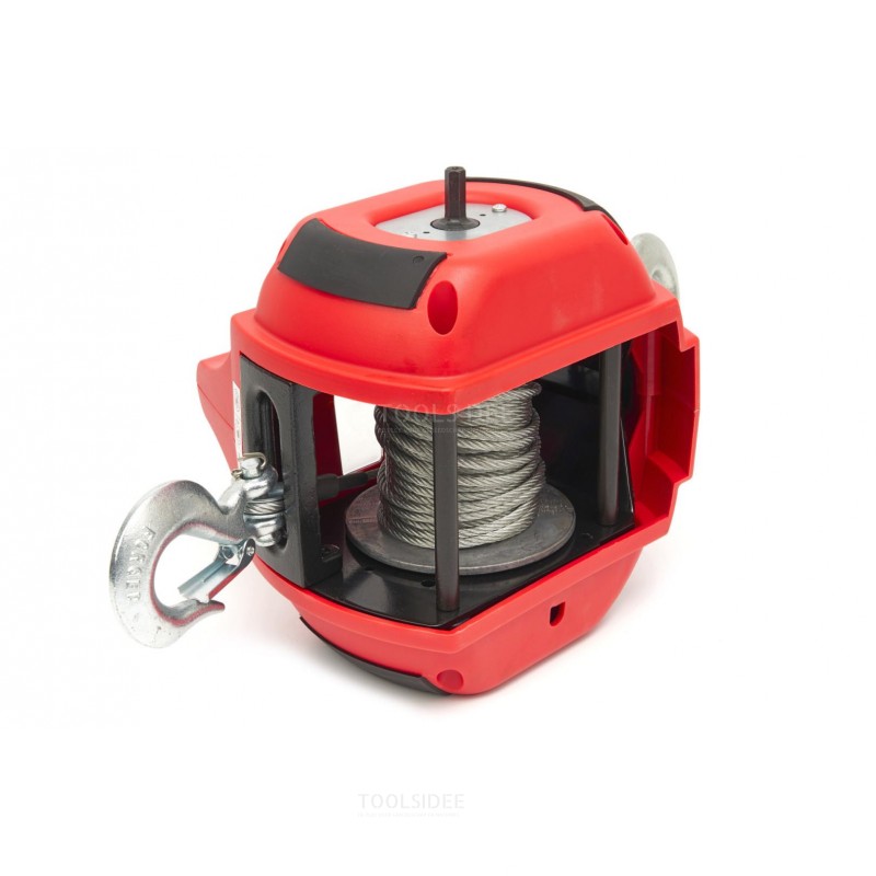 HBM portable winch, hoist and pull hoist drilling machine powered 225 kg red