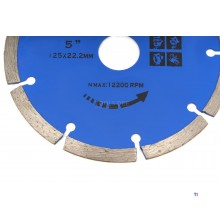 HBM 125 mm Diamant Doorslijpschijf voor de accu tegelzaag 