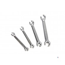 HBM 4-piece professional open ring spanner set for brake lines model 1 from 8 to 19 mm.