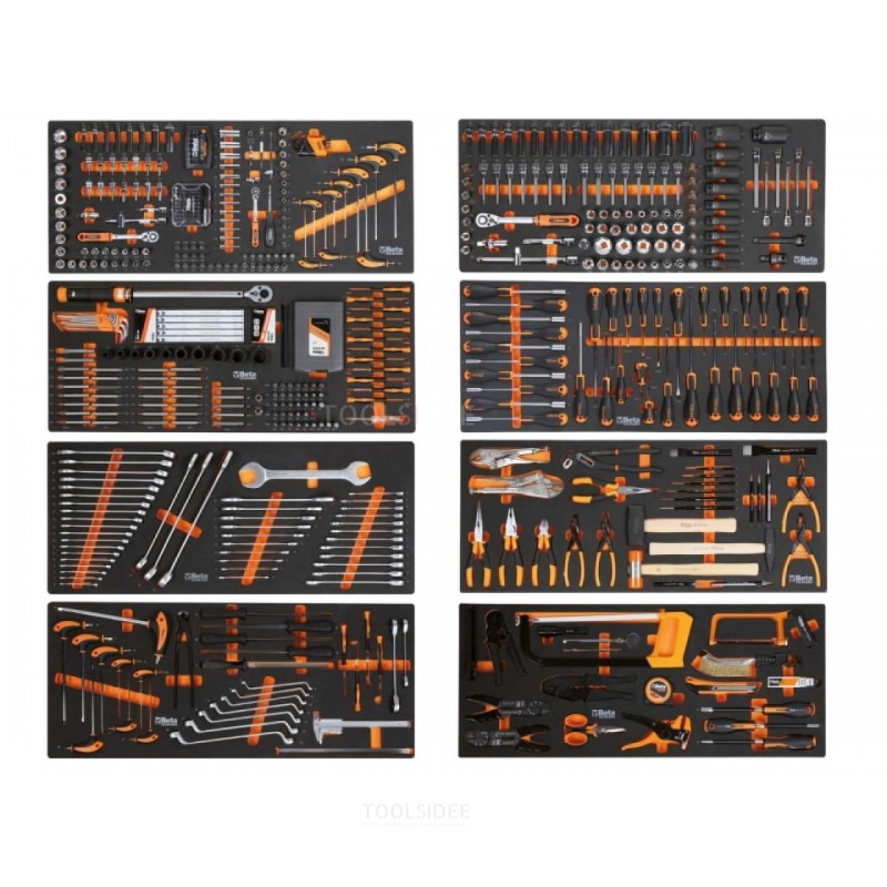 Beta tool trolley 9 drawers, 614 pieces, 2400S XLR9/E-XXL, red