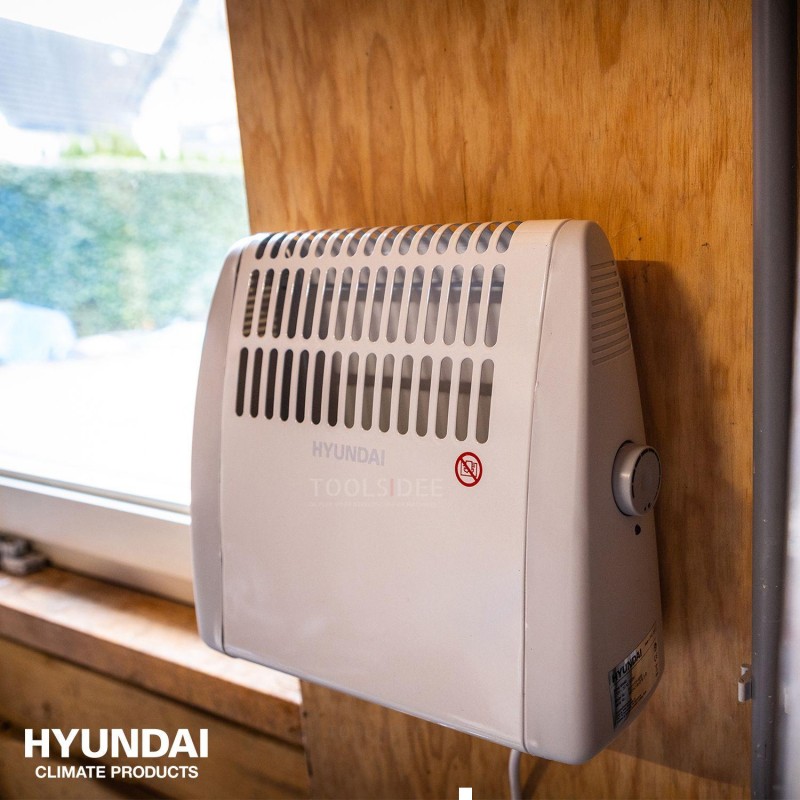 Hyundai frost protector 500W - Calentador eléctrico con termostato - Calefacción con fijación a pared