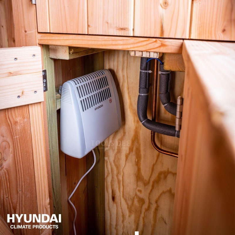 Hyundai frostskydd 500W - Elvärmare med termostat - Värme med väggfäste