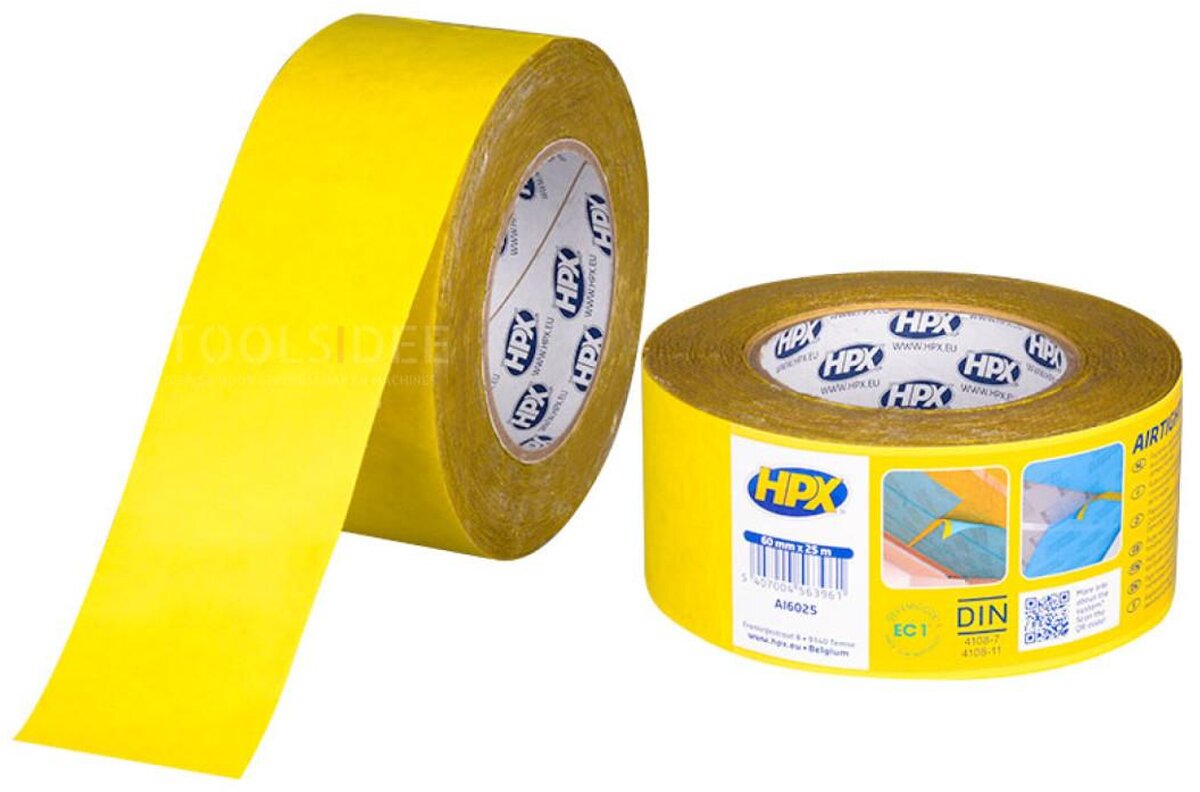 HPX papirforseglingstape - gul 60mm x 25m HPX papirforseglingstape - gul 60mm x 25m