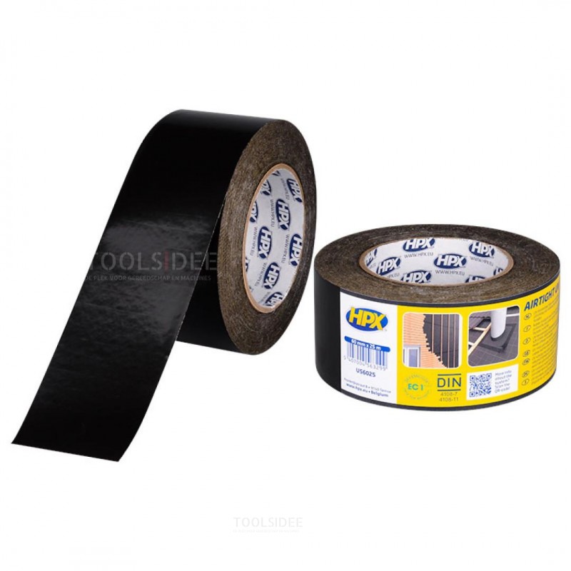 HPX UV-bestendige PE tape - zwart 60mm x 25m 