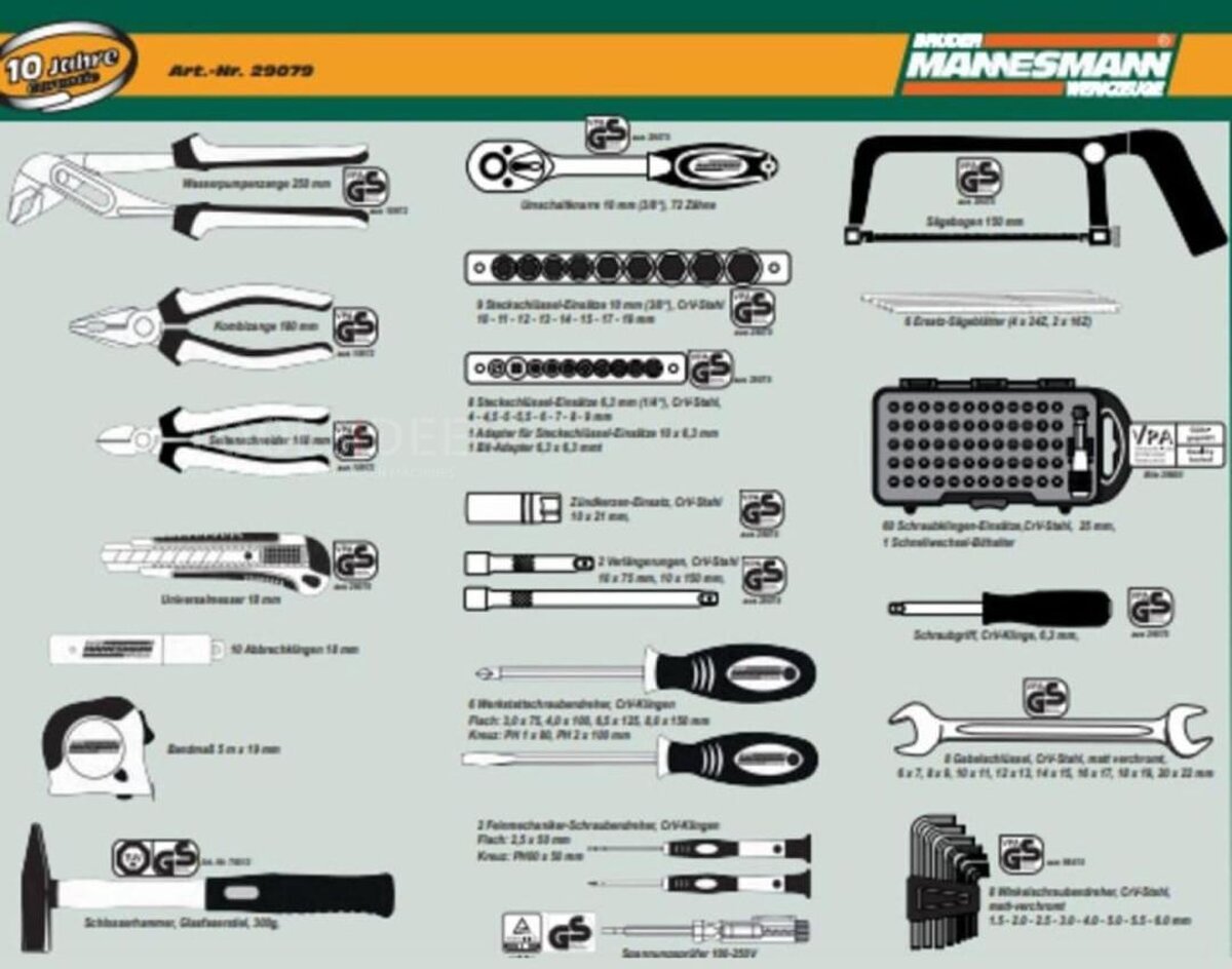 Mannesman Werkzeugkoffer 133-teilig 29079 Mannesman Werkzeugkoffer 133-teilig 29079