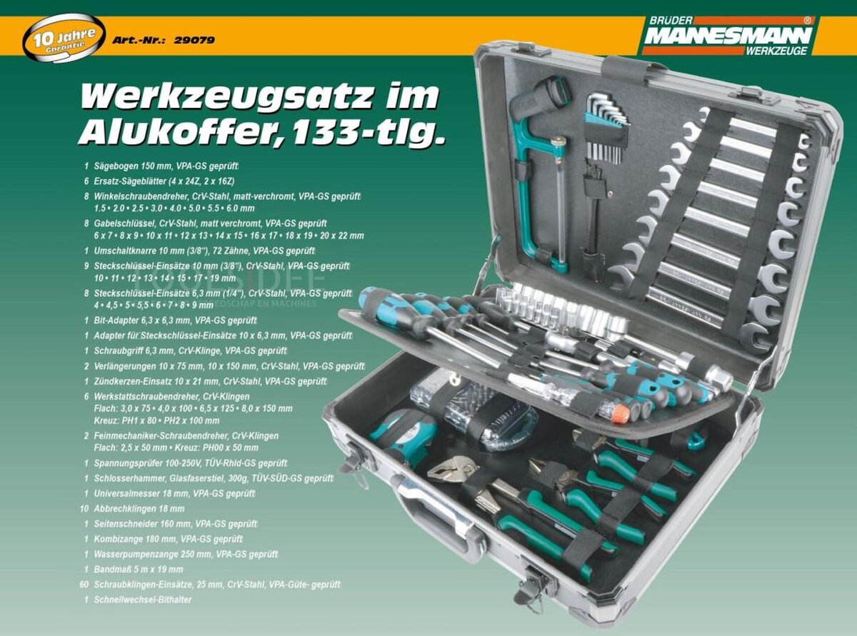Mannesman Werkzeugkoffer 133-teilig 29079 Mannesman Werkzeugkoffer 133-teilig 29079