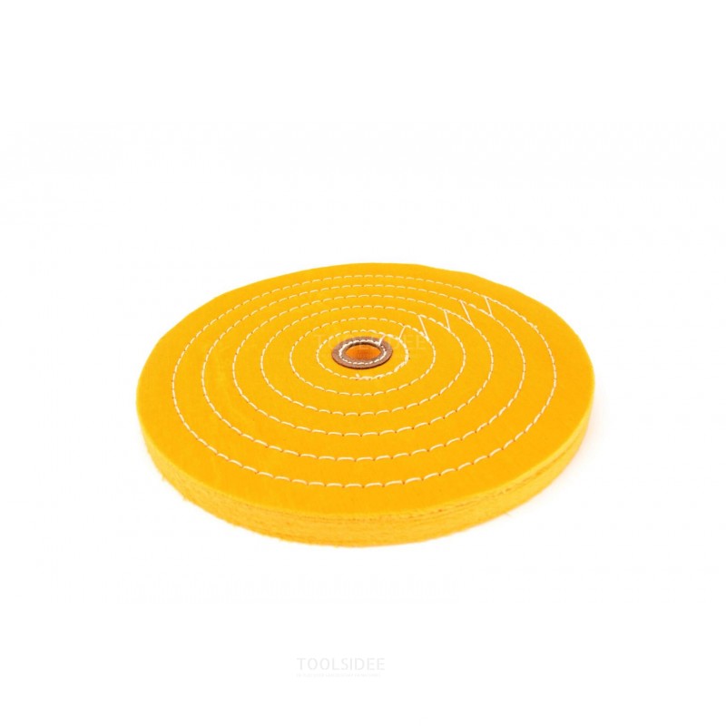 HBM Jeu de disques de polissage 250 mm blanc/jaune avec diamètre d'axe de 20 mm