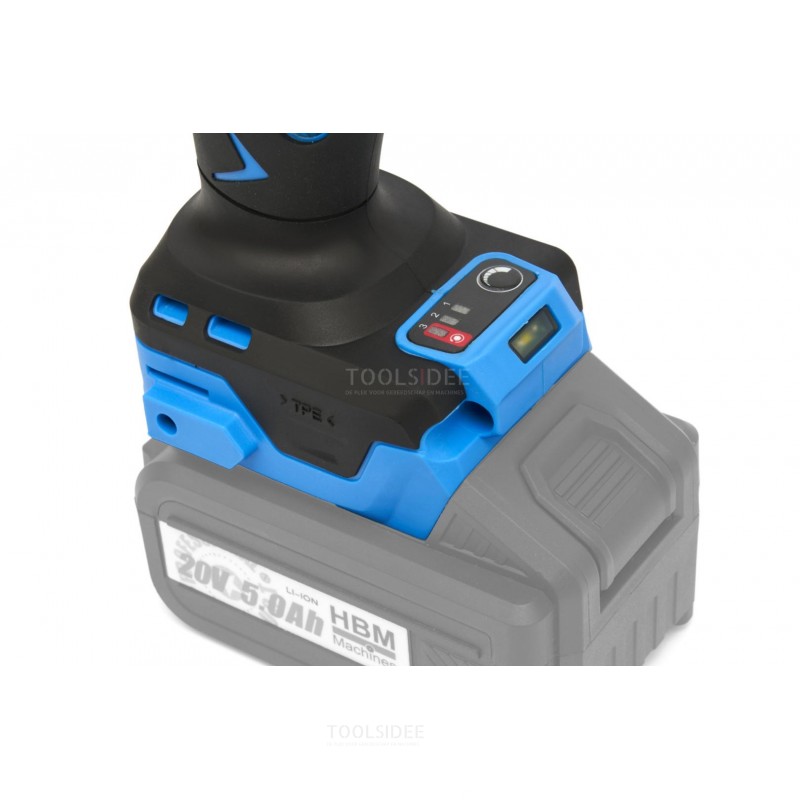 HBM akku slagnøgle, 1/2 tomme, 1000 Nm, 20 Volt
