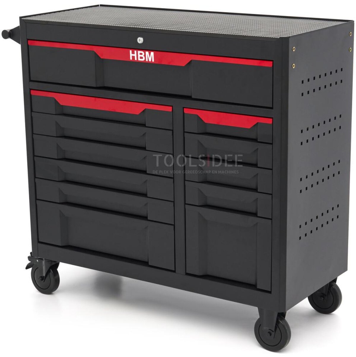 HBM Werkzeugwagen, 12 Schubladen, 106 cm, schwarz
