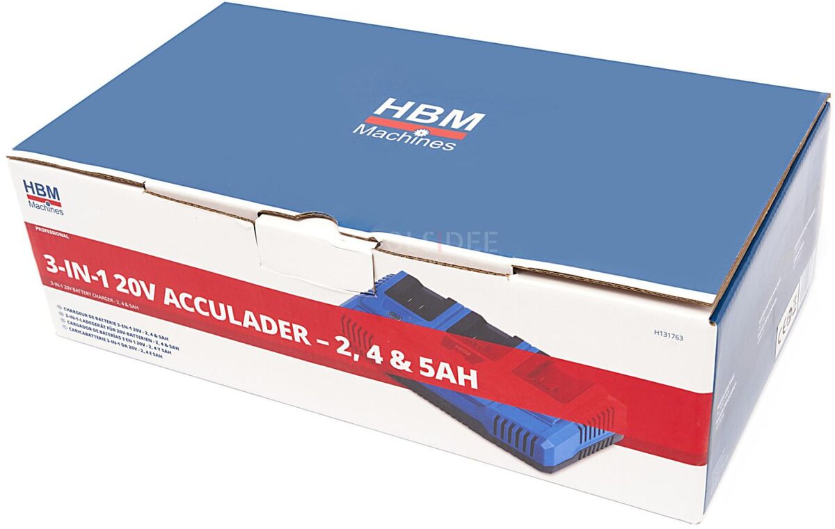 HBM 3-in-1-Ladegerät 20 Volt 2.0, 4.0 und 5.0 Ah Power20.5