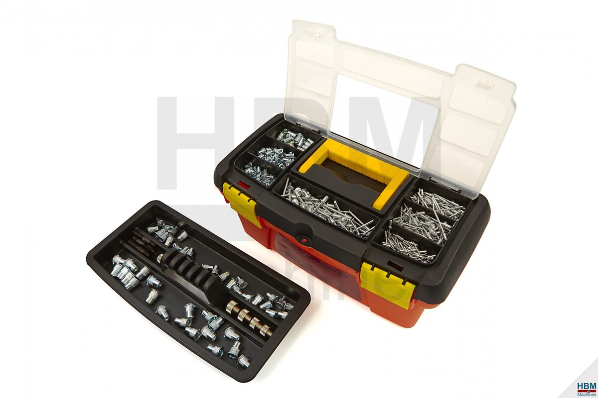 HBM blind riveting pliers and rivet pliers set in case