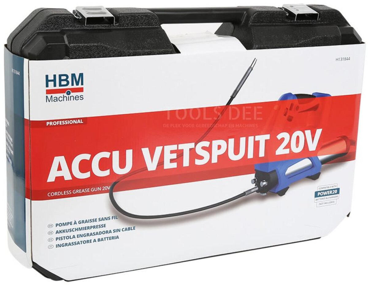 HBM batteri fedtsprøjte komplet 20 Volt Power20,5 HBM batteri fedtsprøjte komplet 20 Volt Power20,5