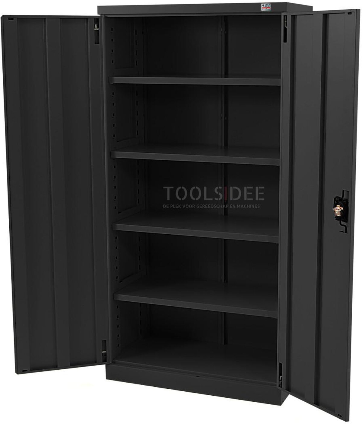 HBM Profi Tool cabinet with 4 shelves black HBM Profi Tool cabinet with 4 shelves black