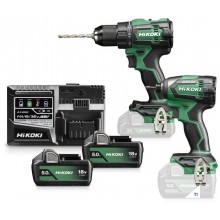 HiKOKI battery combination set, impact drill, impact screwdriver 18 Volt, 5.0 Ah KC18DEWCZ 