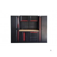 HBM expert modulair werkplaatssysteem, 10-delig, zwart rood 
