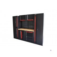 HBM expert modulært verkstedsystem, 10 deler, sort rød