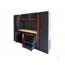 HBM expert modulært verkstedsystem, 10 deler, sort rød