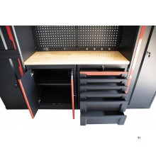 HBM expert modulært verkstedsystem, 10 deler, sort rød