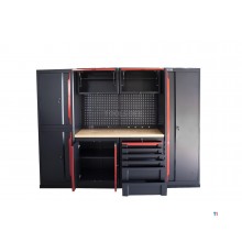 HBM expert modulært verkstedsystem, 10 deler, sort rød