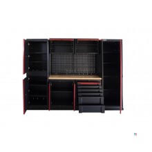 HBM expert modulært verkstedsystem, 10 deler, sort rød