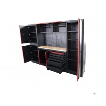 HBM expert modulært verkstedsystem, 10 deler, sort rød