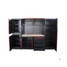 HBM expert modulært verkstedsystem, 10 deler, sort rød