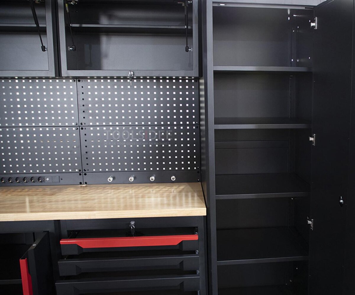 HBM expert modulært verkstedsystem, 10 deler, sort rød