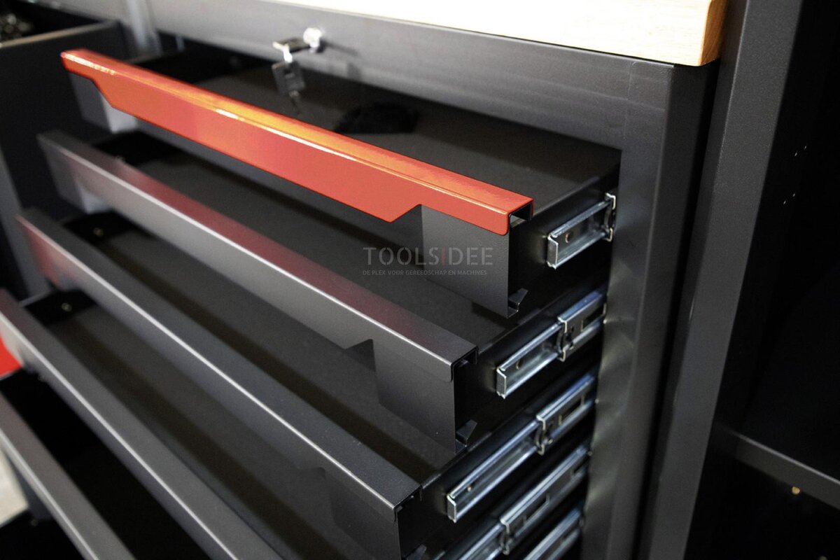 HBM expert modulært verkstedsystem, 10 deler, sort rød