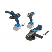 HBM batteri kombinationssæt, vinkelsliber, slagnøgle, boremaskine 20 Volt Power20.5 HBM batteri kombinationssæt, vinkelsliber, slagnøgle, boremaskine 20 Volt Power20.5