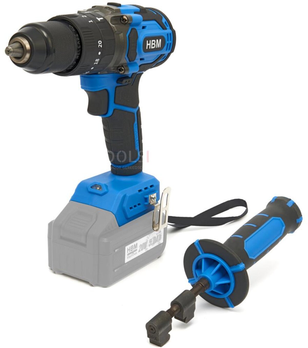 HBM batteri kombinationssæt, vinkelsliber, slagnøgle, boremaskine 20 Volt Power20.5 HBM batteri kombinationssæt, vinkelsliber, slagnøgle, boremaskine 20 Volt Power20.5