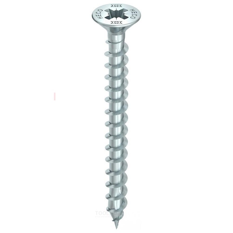 Heco-TOPIX-Plus Universal Zinc Plated Flat Head Screws with Milling Ribs PZ1 & PZ2 - Perfect Grip and Finish