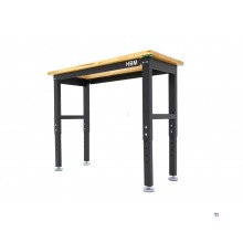 HBM arbeidsbenk med massiv treplate, høydejusterbar, 122 cm 
