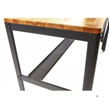 HBM 156 cm Professionelt arbejdsbord med 5 skuffer og sort træbordplade 