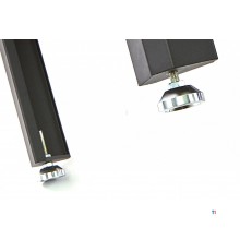 HBM 156 cm Professionelt arbejdsbord med 5 skuffer og sort træbordplade 